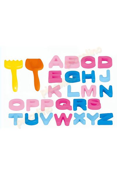 OEM Sand Letter Set – Alphabet Molds + Utensils, Multicolor