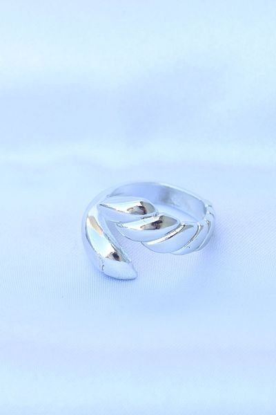 Skygo Brass Silver Color Adjustable Coiled Ring - Tj-Byk3195