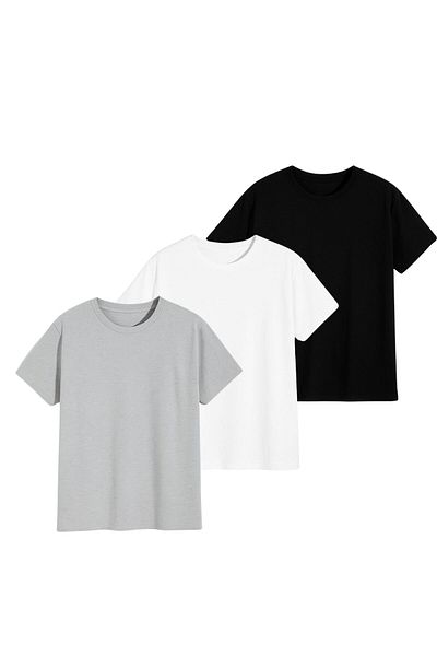 AFROGİYİM Μπλουζάκι Unisex 3 Pack μονόχρωμο