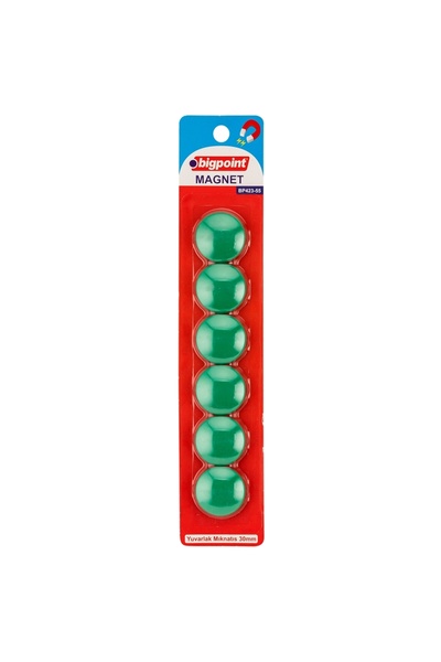 Bigpoint Magnet 30mm (Magnet) Green 6-Piece Blister X 12-Piece Box