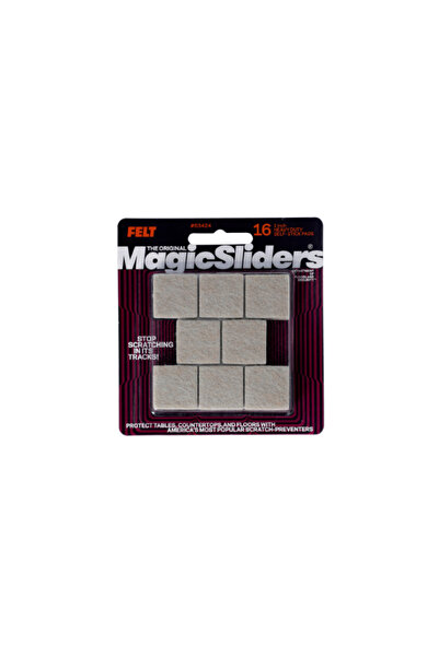 Magic Sliders 16 قطعة من وسادات اللباد المربعة ذاتية اللصق شديدة التحمل بلون ...