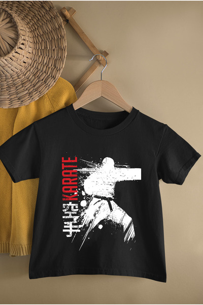 MAGORS تيشيرت كاراتيه مطبوع من القطن بأكمام قصيرة للشباب والأطفال