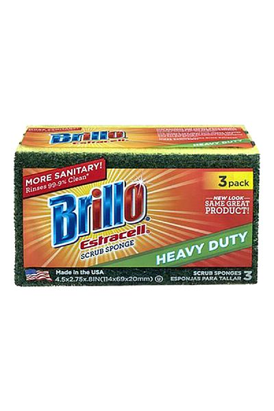 Brillo 3-Piece Heavy-Duty Estracell More Sanitary Scrub Sponge Green 4.5 Liter