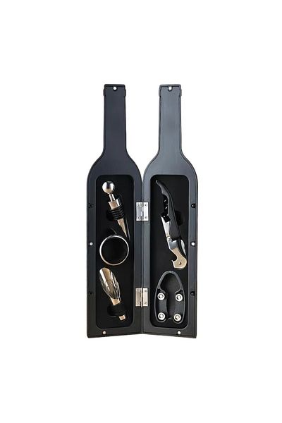 Rovitech Personalized 5-piece corkscrew set, wine accessory gift, Ouyifan, Wine Opener Set, black