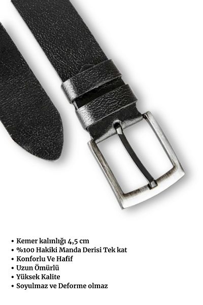 VANİLLA COLLECTİON Ανδρική αθλητική ζώνη τζιν από 100% γνήσιο δέρμα 4,5 εκ. Δέρμα βουβαλιού Μαύρη ζώνη δώρου Προίκα αθλητική ζώνη
