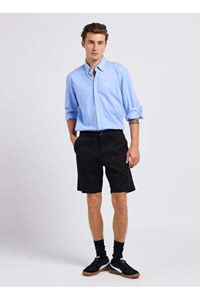 BOSS Erkek Marka Logolu Düğmeli Gömlek Yaka Uzun Kollu Beyaz Gömlek 50469378-450