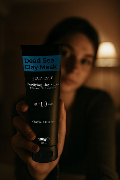 Jeunesse Charcoal and Collagen Dead Sea Clay Mask Blackhead Remover Dead Sea Clay Mask 100Gr