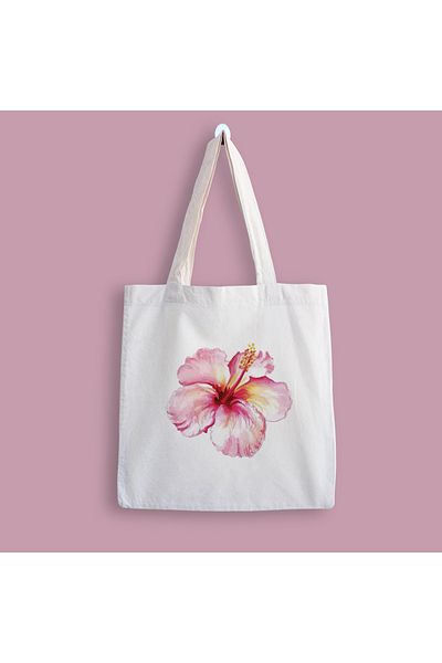 designedfy Hibiscus Waterproof Printed Cloth Bag