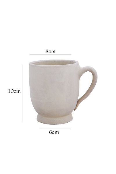 Generic كوب بمقبض من الفخار صناعة يدوية