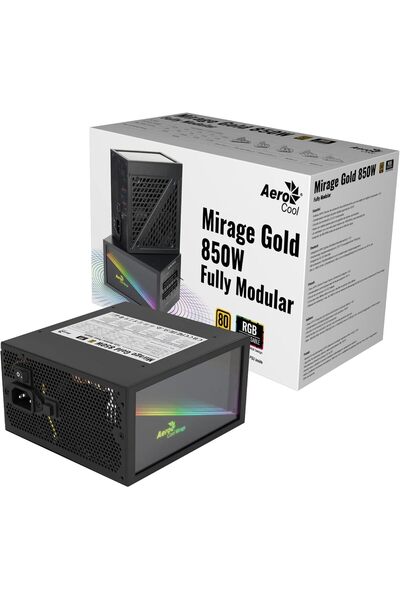 AEROCOOL RGBMIRAGEGOLD 850W 80 Plus Gold Modular PC Power Supply