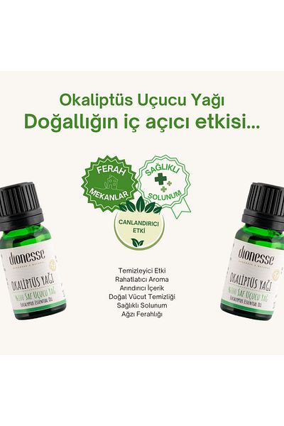 dionesse 100% Pure Eucalyptus Oil 10 ml - Natural Essential Oil, Refreshing and Aromatherapy Compatible Support Oil