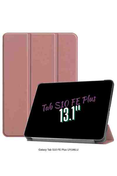 Fuchsia Galaxy Tab S10 FE Plus Uyumlu 13.1" Katlanabilen Standlı Smart Cover Akıllı Tablet Kılıfı