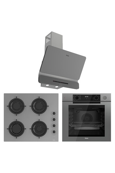 Ferre New Fryart & Steamart CS Seriisi Ultra Sessiz Gri Ankastre Set ( QEP64C...