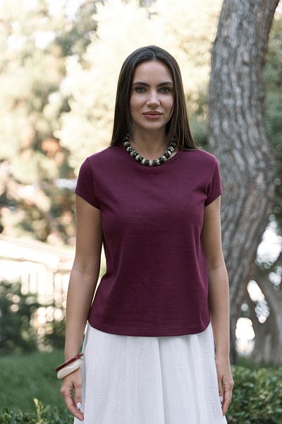 BOHEMAİ Suva Short Sleeve Burgundy T-Shirt