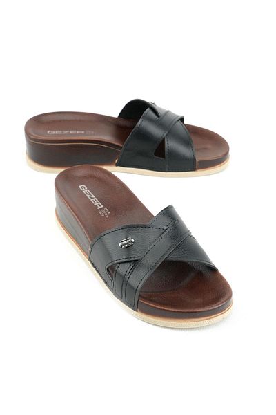 GEZER summer artificial leather high heel woman daily slippers