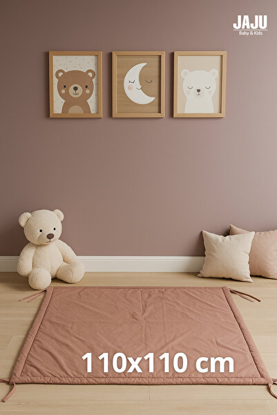 Jaju Baby Oyun Halısı / Oyun Matı %100 Pamuklu Kumaş 110x110 cm Çok amaçlı mi...