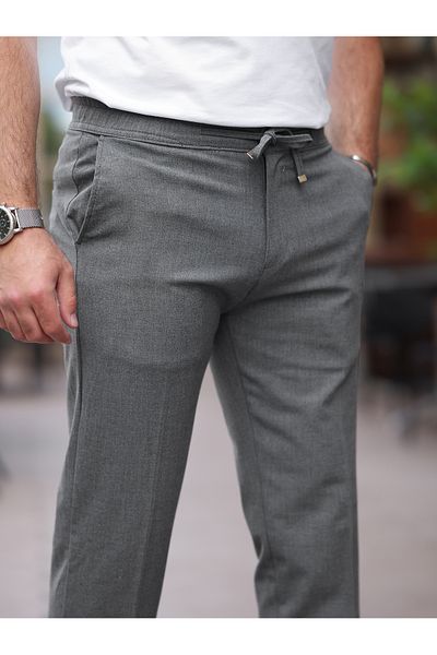 BASEL.CO Comfortable Stylish Easy-Iron Slim Fit Fabric Jogger Pants