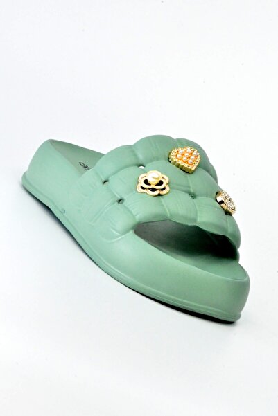 AkınalBella Παντόφλες AKINALBELLA με μονό λουράκι, διακοσμημένες Eva E288.Z.0001