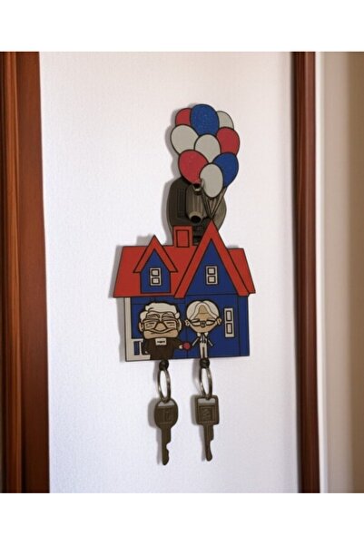 FAMEMUS ACCESSORY 3D Balloon House Themed Door Ornament and Keychain Holder