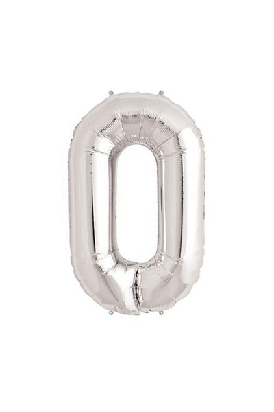 Modafiks Silver Color Foil Number Balloon 1 Meter
