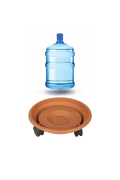 Skygo 29 CM Çap Tekerlekli Damacana ve Tüp Altlığı KAHVE