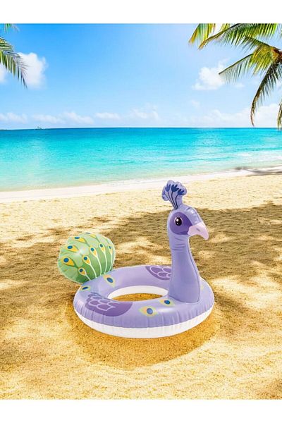 BYCEGU Purple Color Animal Figured Sea and Pool Suitable for Use 84 cm Purple Color Life Buoy Swan 25870