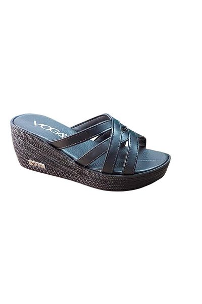 Voga 2027 Black Skin Filled Sole Comfort Casual Daily Slippers