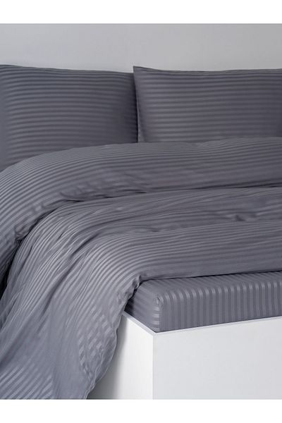 PATRON SHOES Double 100% Cotton Satin Fitted Sheet Duvet Cover Set with Zippered Bag