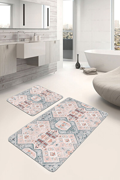 Realhomes Set of 2 Classic Ethnic Motifs with Canvas Motif on Pastel Floor an...