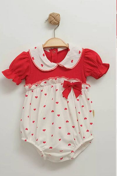minuma Baby Girl Bow Heart Romper Dress 6-18 Months