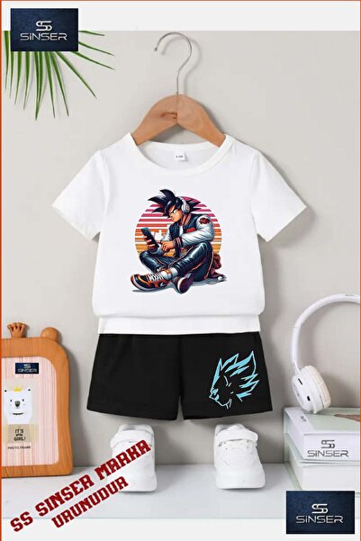 SS SİNSER Children's Unisex "Goku Phone Headphones Sitting" Special Printed C...