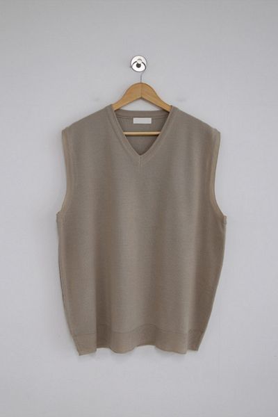 Tarz Cool Men's Beige V-Neck Oversize Sweater