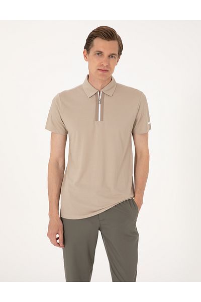 Pierre Cardin Μπλουζάκι με λαιμόκοψη Polo από πέτρα εξαιρετικά ελαφρύ ύφασμα 50302623-vr243