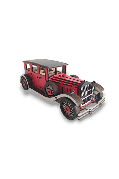 Home Ahşap Dekoratif Nostaljik -195 Parça 3d Puzzle- Kırmızı Renk- Klasik Ara...