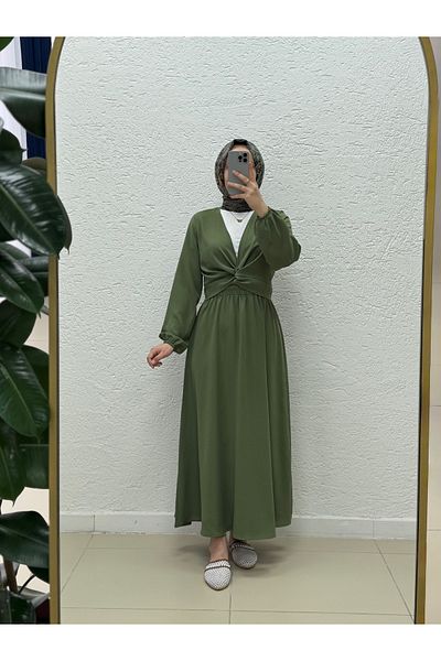 MİHRA STORE Nubola Tie Front Skirt Suit-As078 Khaki