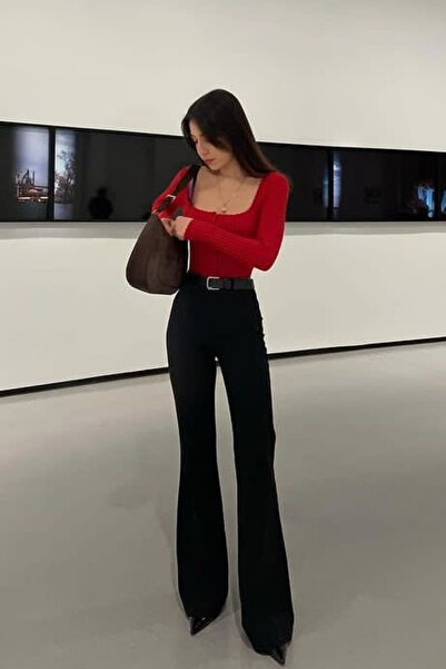 thesunfyre المرأة السوداء الساق الإسبانية عالية الخصر ليكرا الجينز