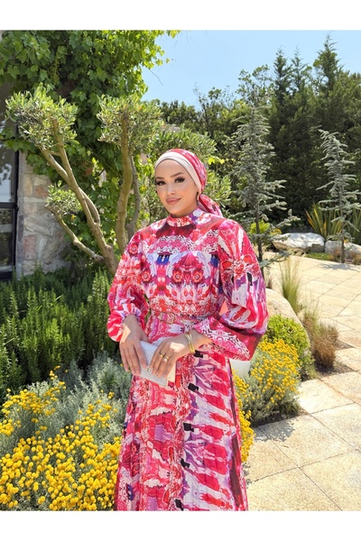 Melike Tatar Φόρεμα με σχέδιο πλισέ 32-2372