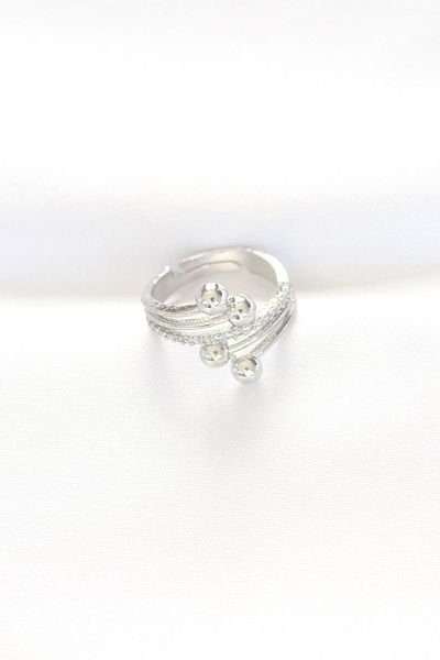 Skygo Heel Model Zircon Stone Silver Color Adjustable Ring - Tj-Byk3137