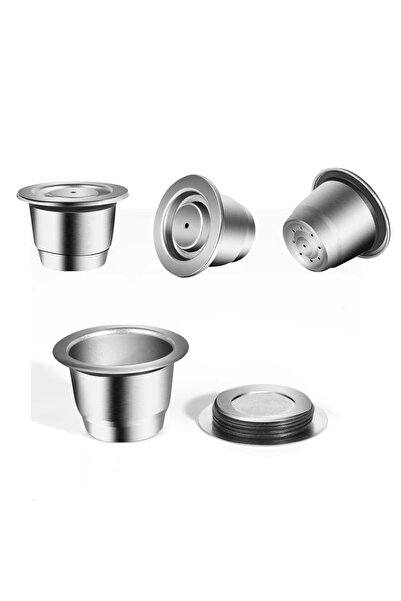 zerzembe 3 Adet Nespresso Doldurulabilir Çelik Kahve Kapsülü ( Yıkayıp Tekrar Kullanabilirsiniz. )