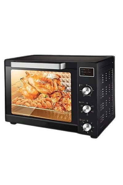 Generic Electric Oven Stainless Steel 35L – Fast Cooking with Adjustable Thermostat & Timer, Rotisserie Fu