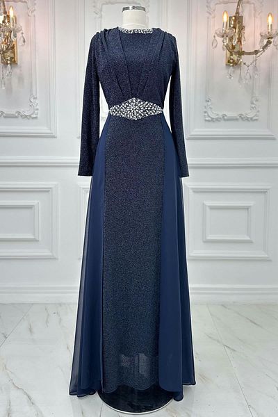 Modaviki Βραδινό φόρεμα Cevher Navy Blue ISR956