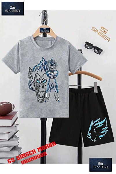 SS SİNSER Tricou cu gât rotund cu imprimeu special „WOLF MAN BLUE SHADE” UNIS...