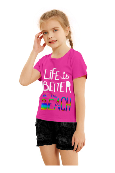 LAUREN SMITH Girls' Summer Tees Collection – Trendy and Comfortable Cotton-Lycra T-Shirts