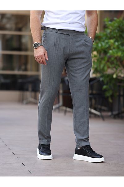 BASEL.CO Old Money Pleated Lycra Fabric Trousers