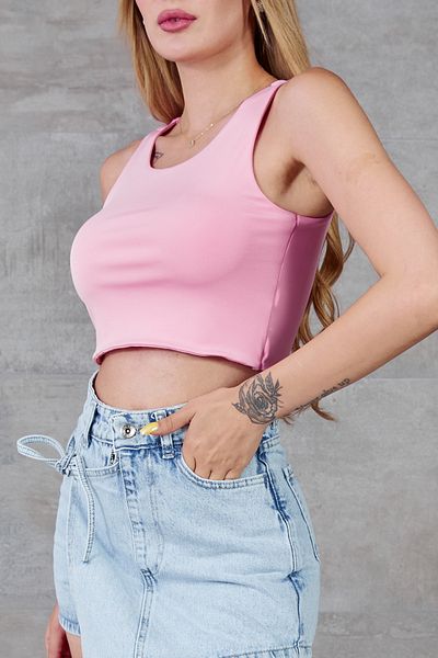 DPARİS Thick Strap Crop Scuba Tank Top