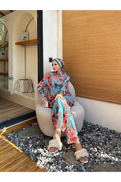 Melike Tatar Patterned Shirt Suit 32-2371