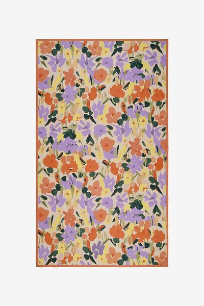 Barine Floral Patterned Cotton Pareo & Sarong Orange