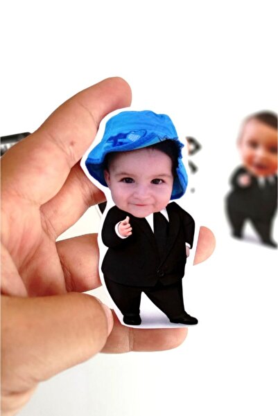 GK TASARIM Patron Bebek Doğum Günü Hediyelik Magnet 10 adet