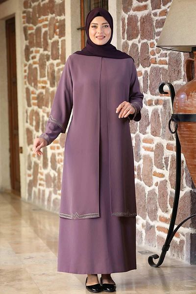 Modaviki Βραδινό φόρεμα Buse Dusty Rose Isr780