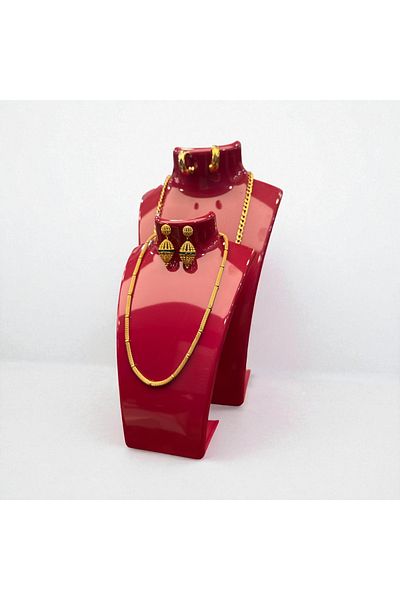 STAND MARKET Necklace Stand Acrylic -Jewelry Display and Storage Stand Red Set of 2